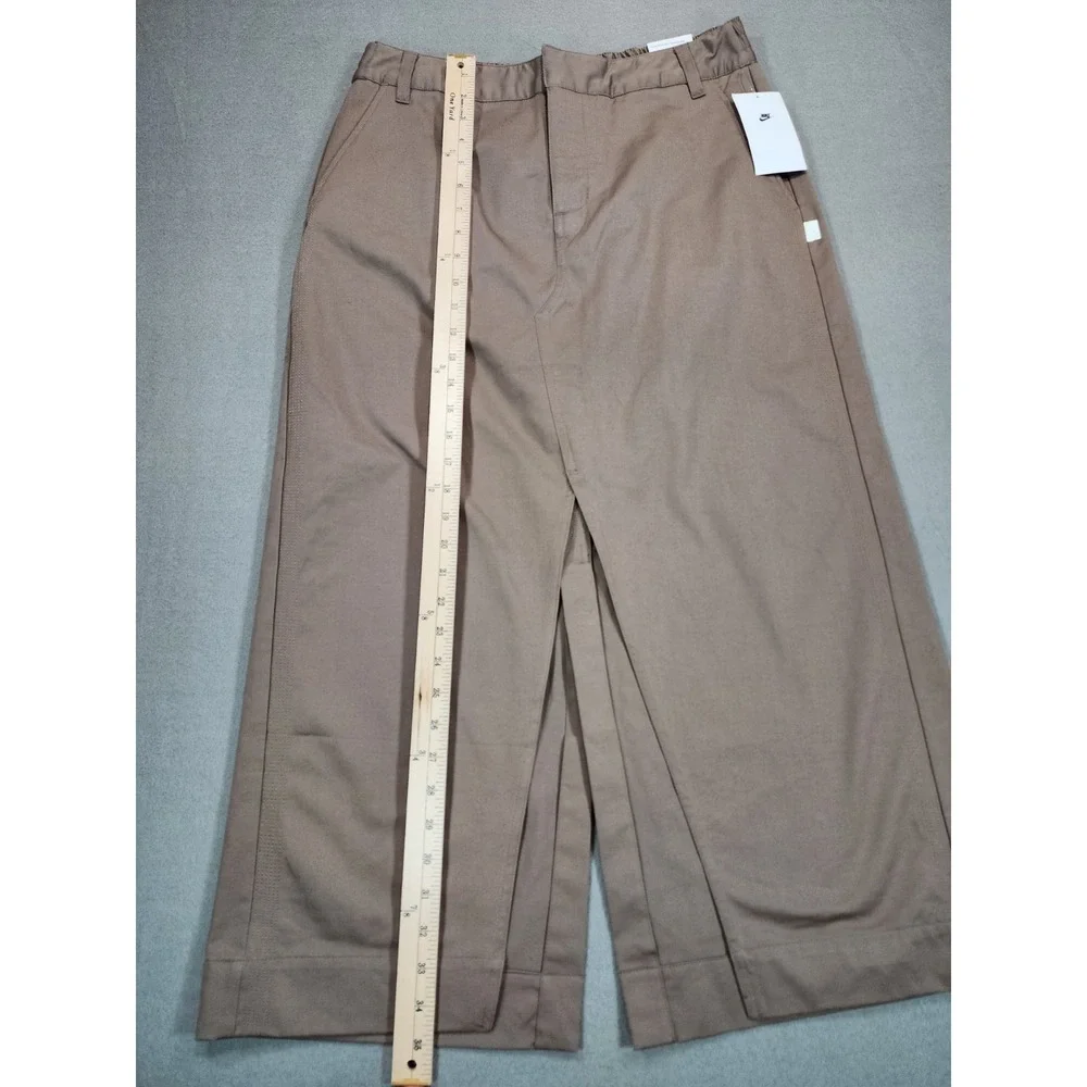 Nike Sportswear Essential Twill Maxi Skirt Brown Size Medium Elastic Waistband